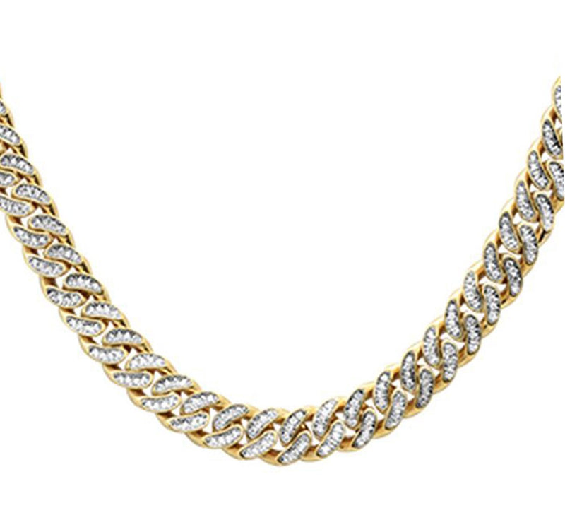SPECIAL!3mm 1.75ct G SI 14k Yellow Gold Diamond Round Cuban Necklace 16"