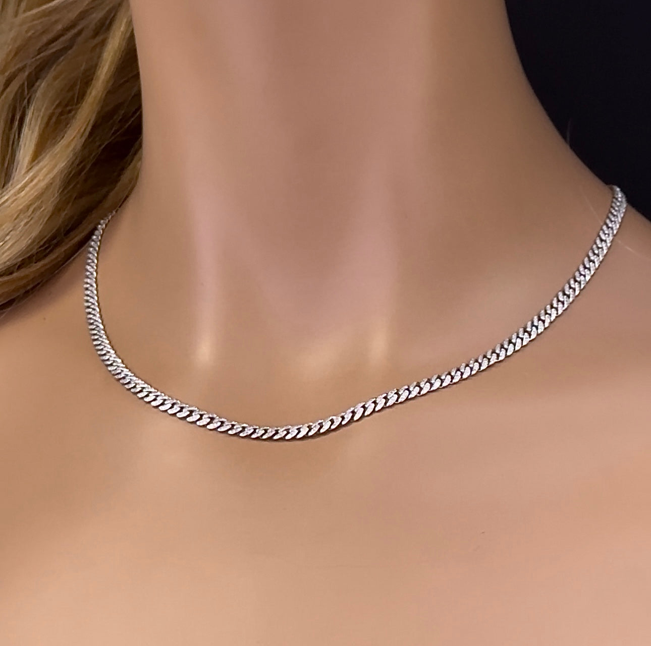 SPECIAL!3mm 1.68ct G SI 14k White Gold Round Diamond Cuban Necklace 16"