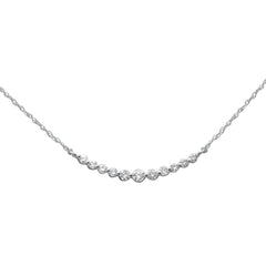 SPECIAL! .25ct G SI 14K White Gold Graduated Set Diamond Pendant Necklace 18" Long Chain