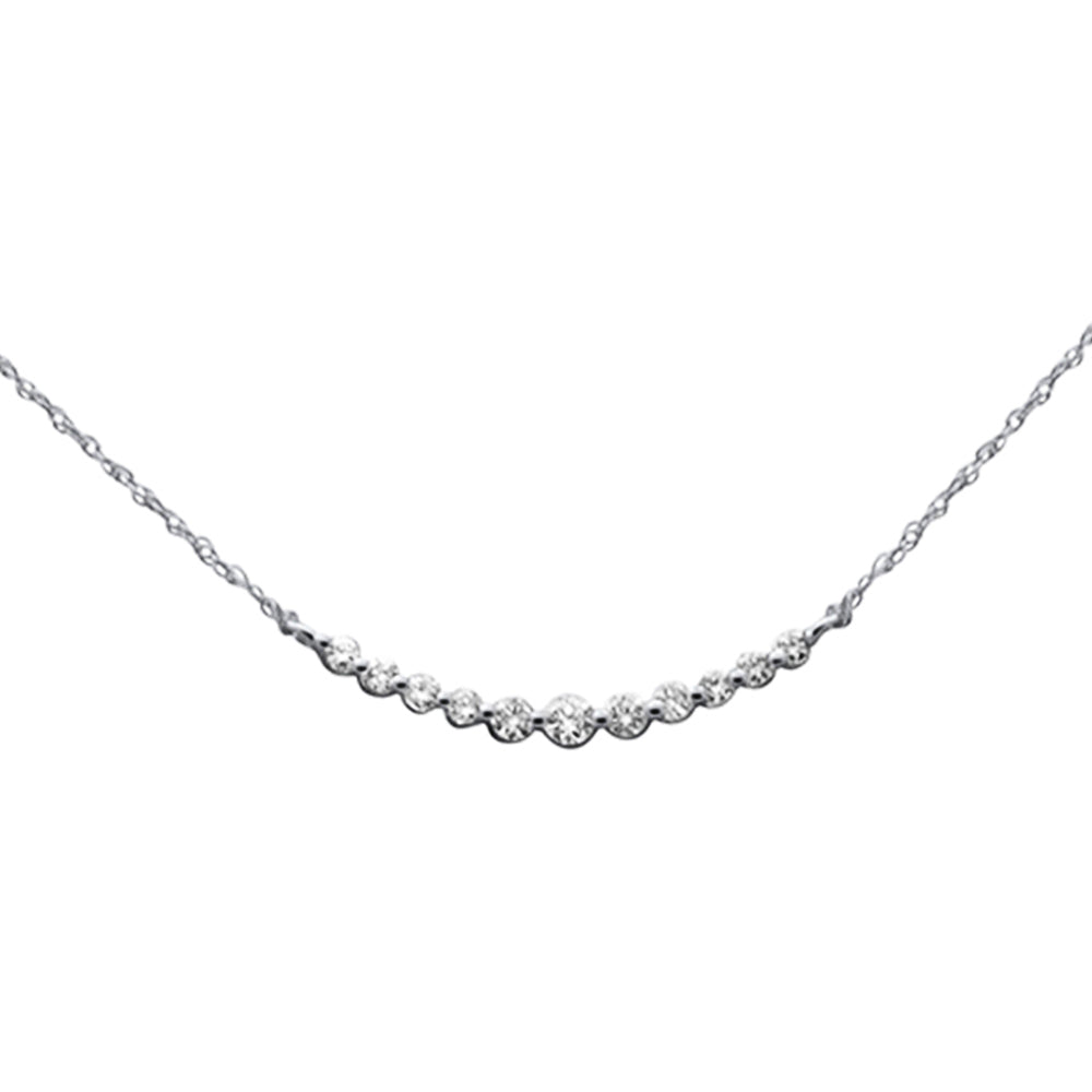 SPECIAL! .25ct G SI 14K White Gold Graduated Set Diamond Pendant Necklace 18" Long Chain