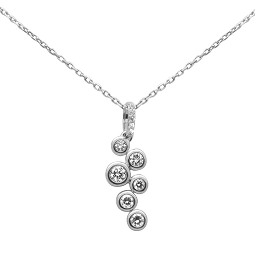 SPECIAL! .33ct G SI 14K White Gold Bezel Set Diamond Pendant Necklace 18" Long Chain