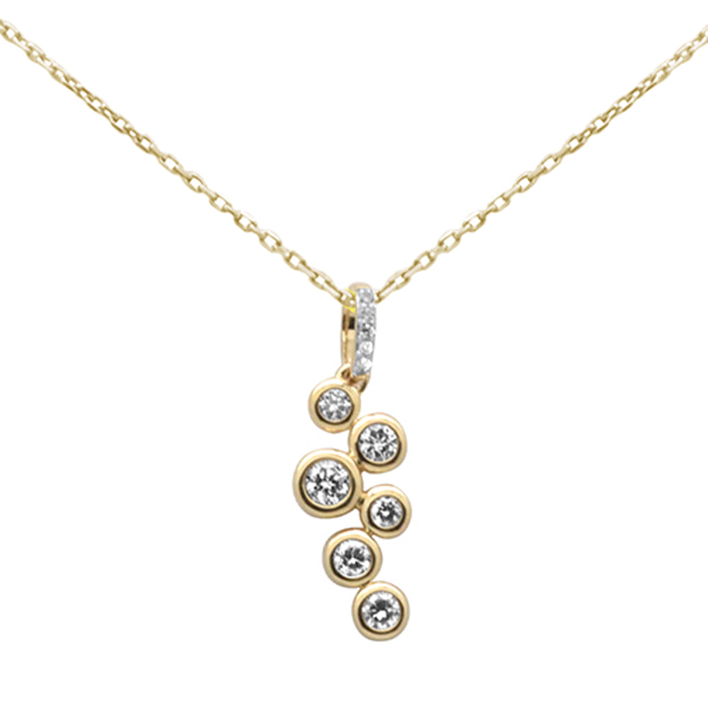 SPECIAL! .33ct G SI 14K Yellow Gold Bezel Set Diamond Pendant Necklace 18" Long Chain