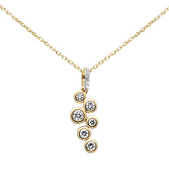 SPECIAL! .33ct G SI 14K Yellow Gold Bezel Set Diamond Pendant Necklace 18" Long Chain