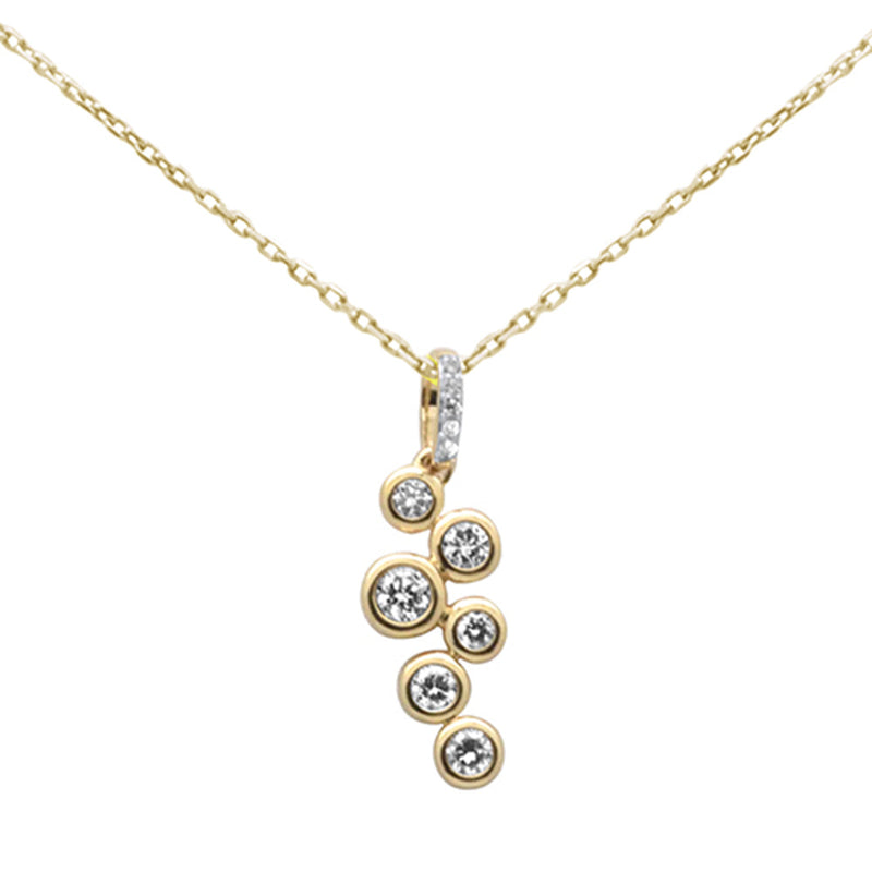 SPECIAL! .33ct G SI 14K Yellow Gold Bezel Set Diamond Pendant Necklace 18" Long Chain