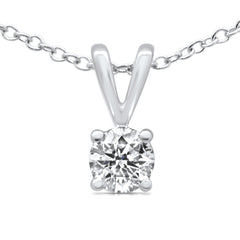 SPECIAL! .50ct G SI 14K White Gold Diamond Solitaire Pendant Necklace 18" Long