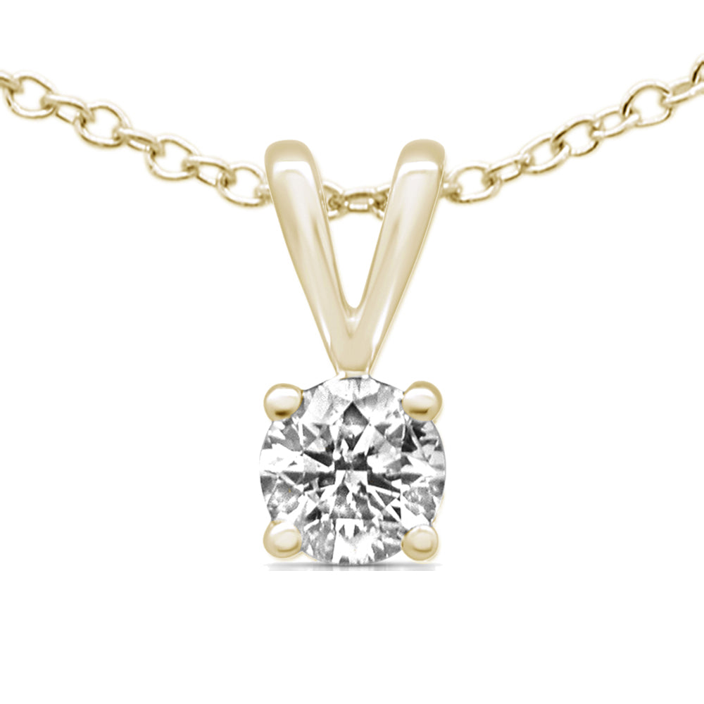 SPECIAL! .50ct G SI 14K Yellow Gold Diamond Solitaire Pendant Necklace 18" Long