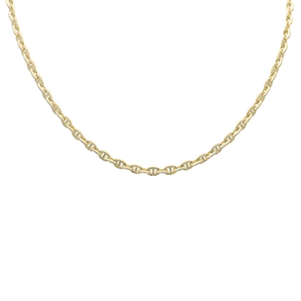 SPECIAL!3.45ct G SI 14K Yellow Gold Diamond Mariner Link Chain Necklace 22' Long