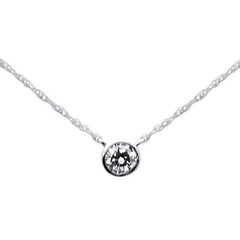 SPECIAL!.22ct G SI 14K White Gold Diamond Solitaire Pendant Necklace 18" Long Chain
