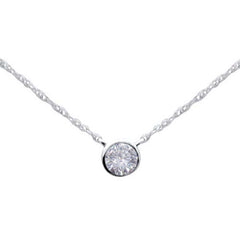SPECIAL!.22ct G SI 14K White Gold Diamond Solitaire Pendant Necklace 18" Long Chain