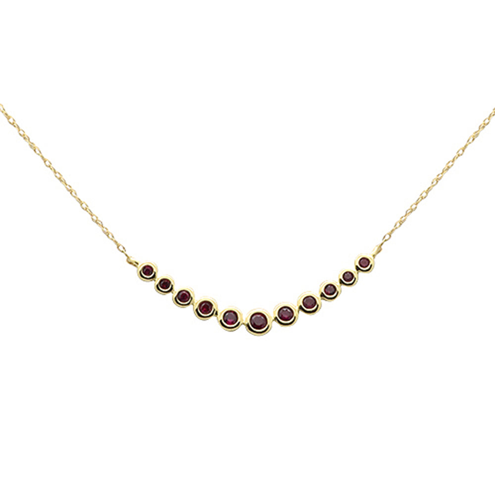 SPECIAL! .30ct G SI 14K Yellow Gold Ruby Gemstones Pendant Necklace 18" Long Chain