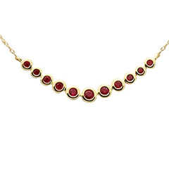 SPECIAL! .30ct G SI 14K Yellow Gold Ruby Gemstones Pendant Necklace 18" Long Chain