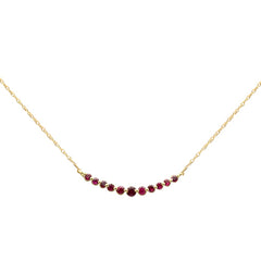 .36ct G SI 14K Yellow Gold Ruby Gemstones Pendant Necklace 18" Long Chain