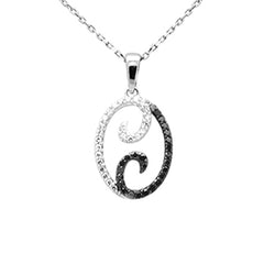 SPECIAL! .33ct G SI 14K White Gold Black Diamond Pendant Necklace 18" Long Chain