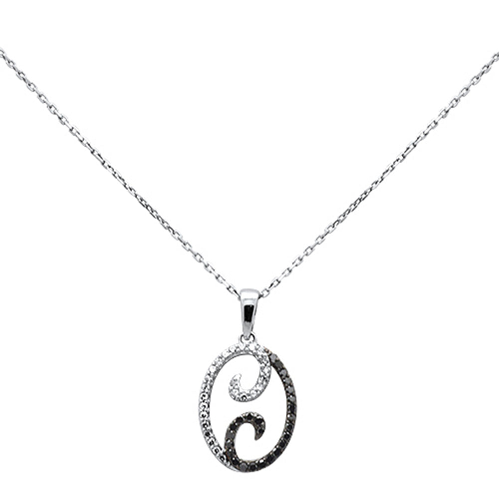 SPECIAL! .33ct G SI 14K White Gold Black Diamond Pendant Necklace 18" Long Chain
