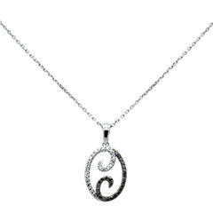 SPECIAL! .33ct G SI 14K White Gold Black Diamond Pendant Necklace 18" Long Chain