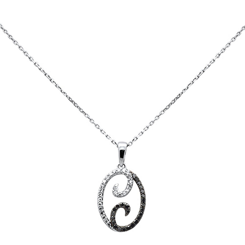 SPECIAL! .33ct G SI 14K White Gold Black Diamond Pendant Necklace 18" Long Chain