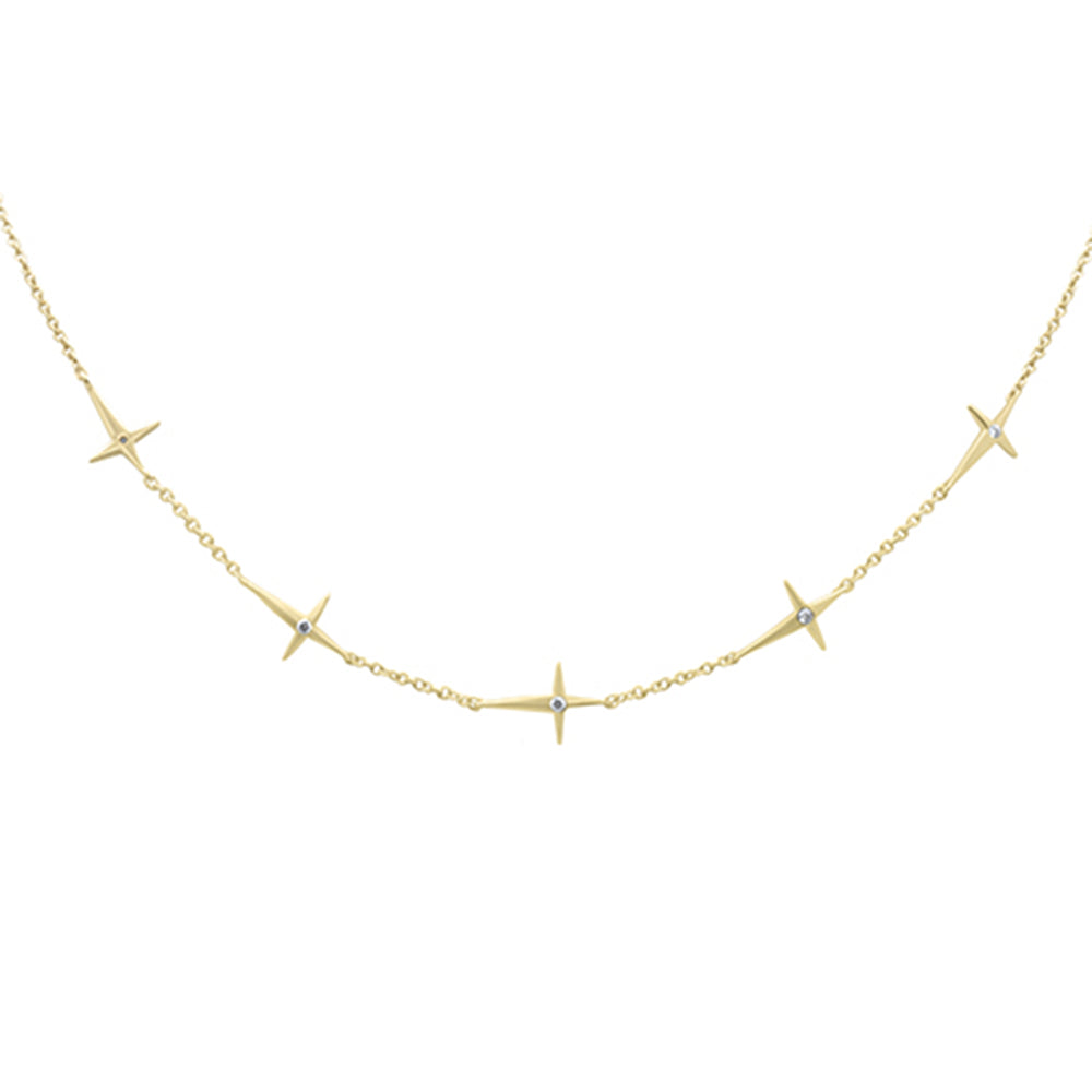 SPECIAL! .07ct G SI 14K Yellow Gold Diamond Cross Pendant Necklace Pendant  16+2" Long