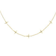 SPECIAL! .07ct G SI 14K Yellow Gold Diamond Cross Pendant Necklace Pendant  16+2" Long