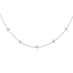 SPECIAL! .07ct G SI 14K White Gold Diamond Cross Pendant Necklace Pendant  16+2" Long