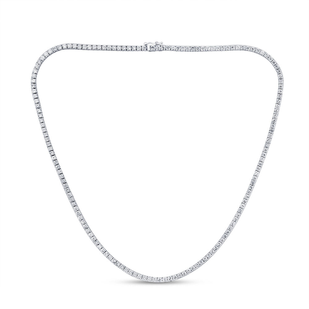 SPECIAL! 10.72ct G SI 14K White Gold Diamond Tennis Necklace 18" Long