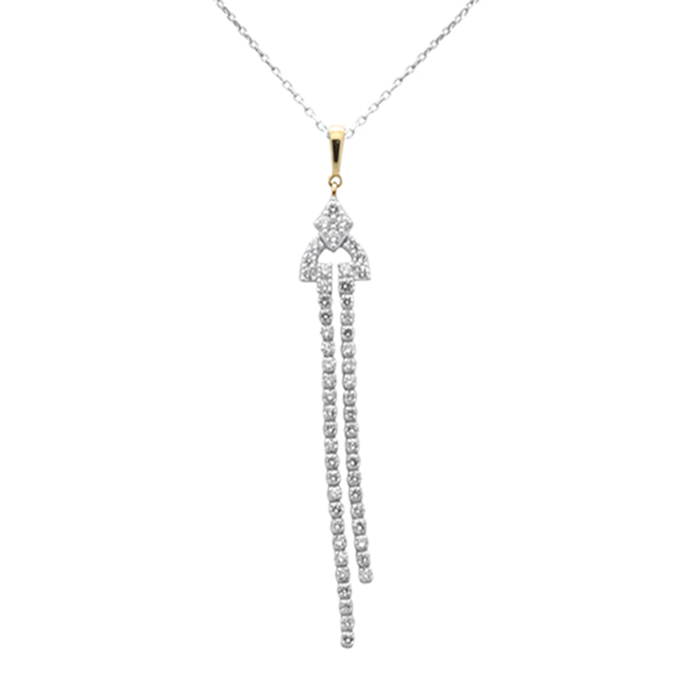 SPECIAL!.88ct G SI 14K Yellow Gold Diamond Drop Pendant Necklace 18" Long Chain