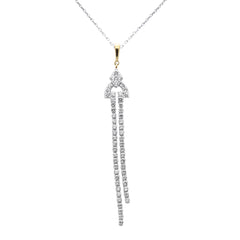 SPECIAL!.88ct G SI 14K Yellow Gold Diamond Drop Pendant Necklace 18" Long Chain