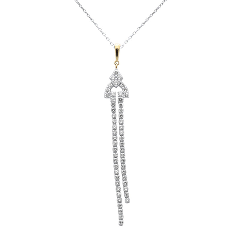 SPECIAL!.88ct G SI 14K Yellow Gold Diamond Drop Pendant Necklace 18" Long Chain