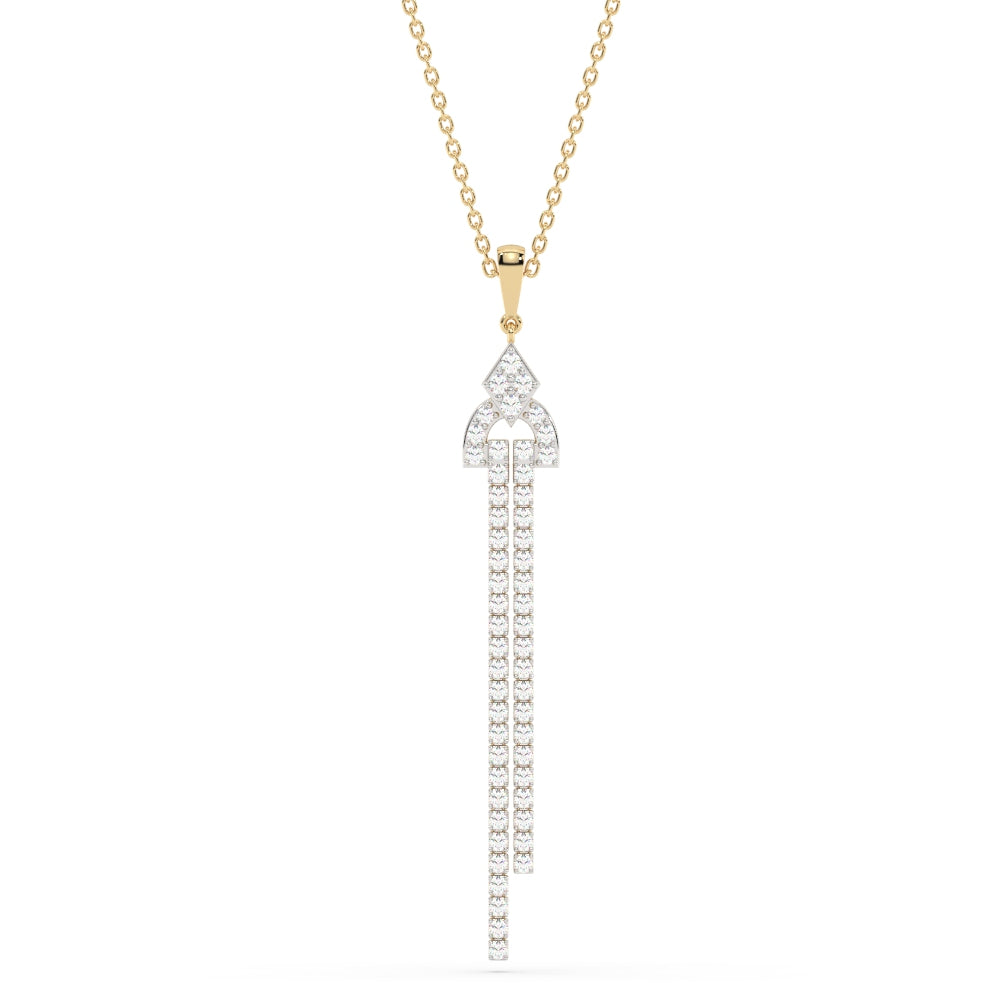 SPECIAL!.88ct G SI 14K Yellow Gold Diamond Drop Pendant Necklace 18" Long Chain