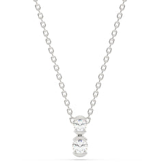 SPECIAL!.25ct G SI 14K White Gold Two Stone Diamond Pendant Necklace  14+2" Ext. Chain