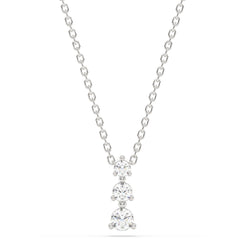 SPECIAL!.33ct G SI 14K White Gold Three Stone Diamond Pendant Necklace  18" Long Chain