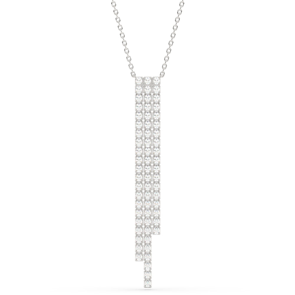SPECIAL!1.45ct G SI 14K White Gold Diamond Drop Pendant Necklace 14+2" Ext. Chain