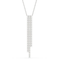 SPECIAL!1.45ct G SI 14K White Gold Diamond Drop Pendant Necklace 14+2" Ext. Chain