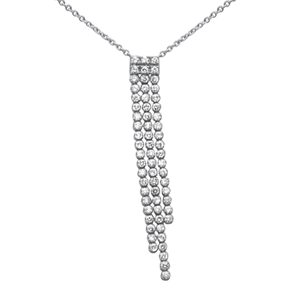 SPECIAL!1.45ct G SI 14K White Gold Diamond Drop Pendant Necklace 14+2" Ext. Chain