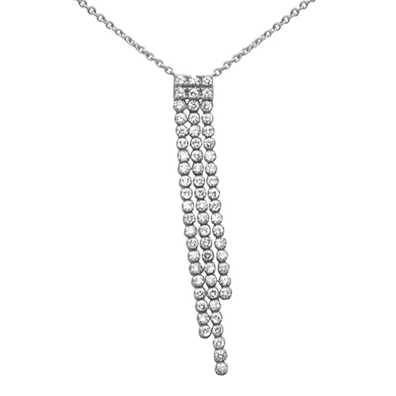 SPECIAL!1.45ct G SI 14K White Gold Diamond Drop Pendant Necklace 14+2" Ext. Chain