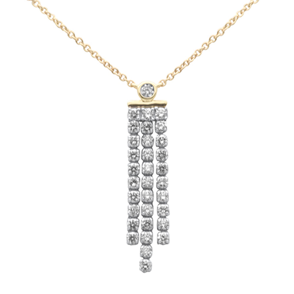 SPECIAL!1.26ct G SI 14K Yellow Gold Diamond Drop Pendant Necklace 14+2" Ext. Chain