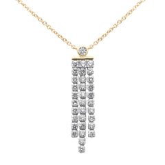 SPECIAL!1.26ct G SI 14K Yellow Gold Diamond Drop Pendant Necklace 14+2" Ext. Chain