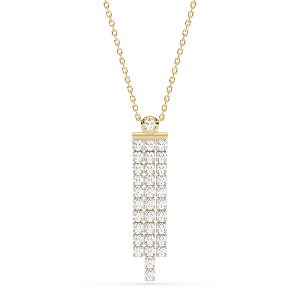 SPECIAL!1.26ct G SI 14K Yellow Gold Diamond Drop Pendant Necklace 14+2" Ext. Chain