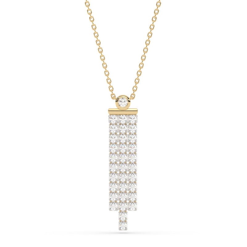 SPECIAL!1.26ct G SI 14K Yellow Gold Diamond Drop Pendant Necklace 14+2" Ext. Chain