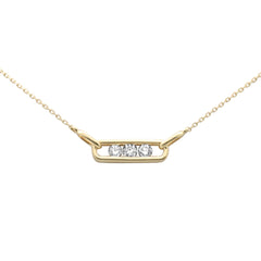 SPECIAL! .33ct G SI 14K Yellow Gold Three Stone Diamond Pendant Necklace  18" Chain