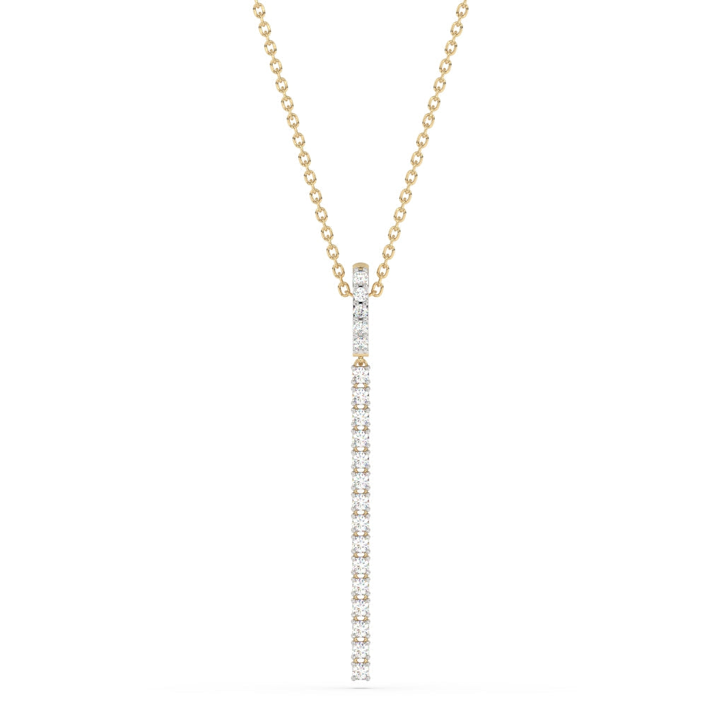 SPECIAL!.50ct G SI 14K Yellow Gold Diamond Drop Pendant Necklace 18" Long Chain