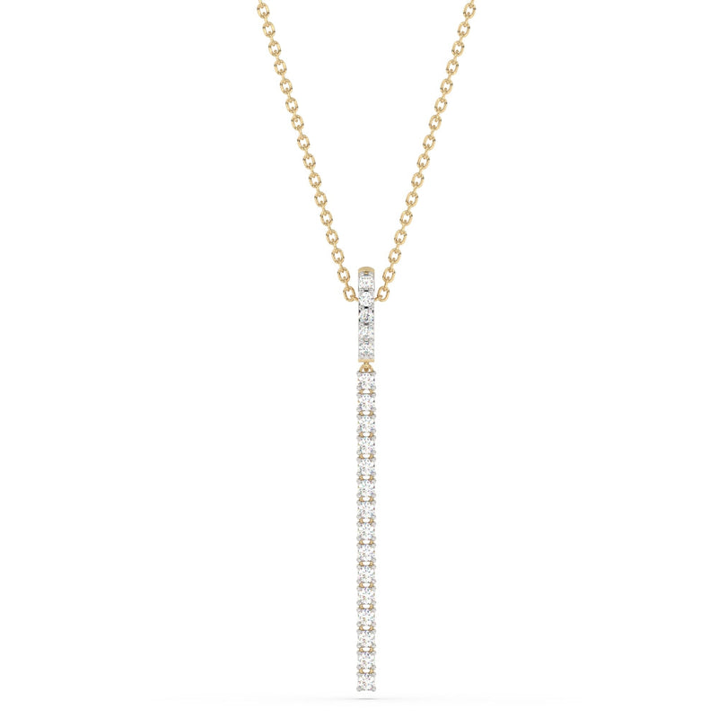 SPECIAL!.50ct G SI 14K Yellow Gold Diamond Drop Pendant Necklace 18" Long Chain
