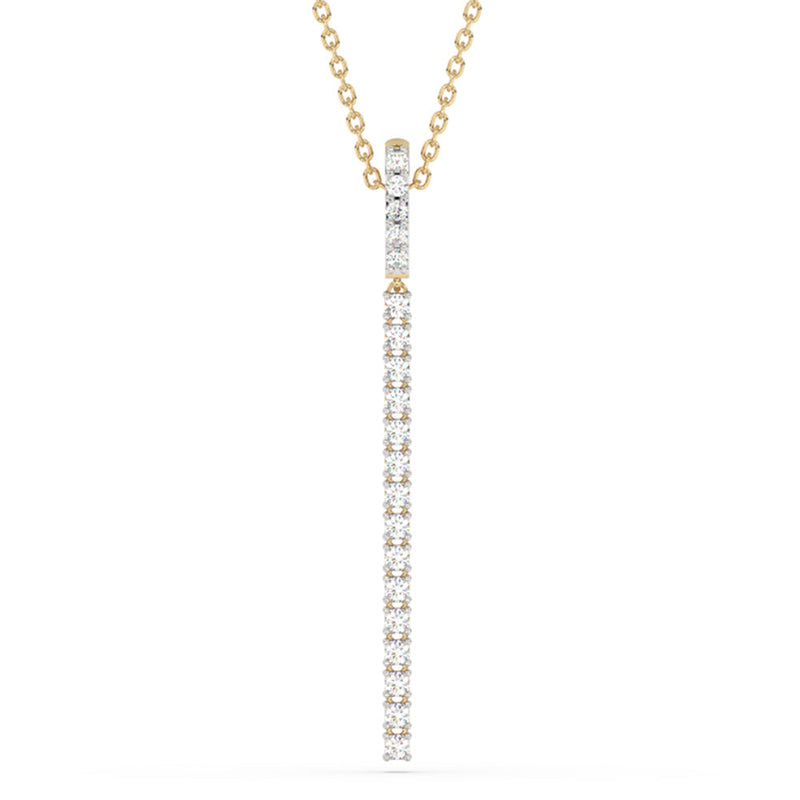 SPECIAL!.50ct G SI 14K Yellow Gold Diamond Drop Pendant Necklace 18" Long Chain