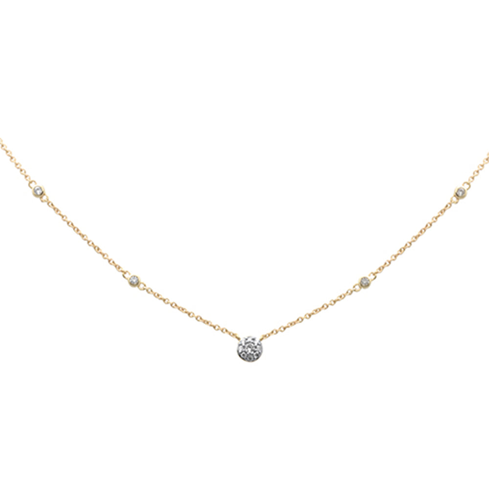 SPECIAL!.33ct G SI 14K Yellow Gold Round Diamond Pendant Necklace 18" Long Chain