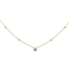SPECIAL!.33ct G SI 14K Yellow Gold Round Diamond Pendant Necklace 18" Long Chain