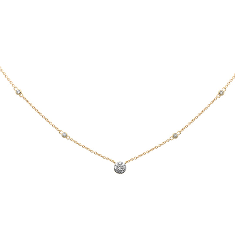 SPECIAL!.33ct G SI 14K Yellow Gold Round Diamond Pendant Necklace 18" Long Chain