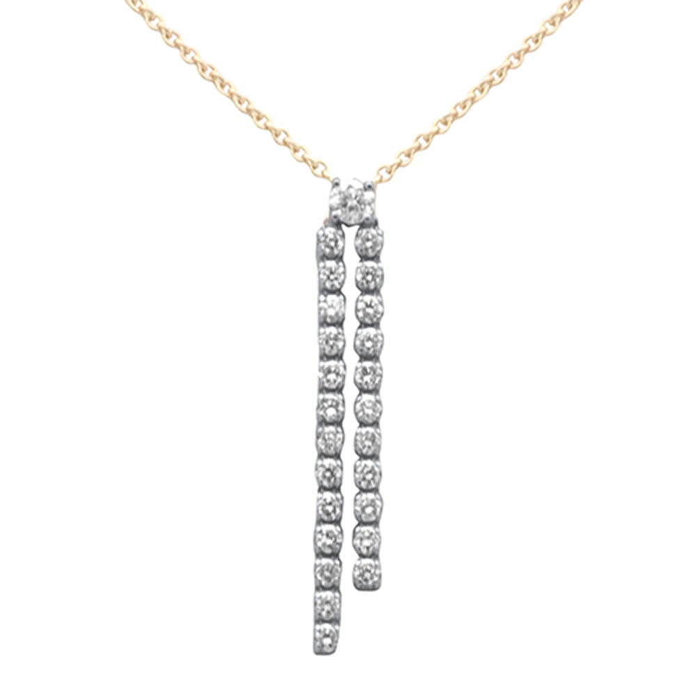 SPECIAL!.95ct G SI 14K Yellow Gold Diamond Drop Pendant Necklace 14+2" Ext. Chain