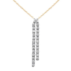 SPECIAL!.95ct G SI 14K Yellow Gold Diamond Drop Pendant Necklace 14+2" Ext. Chain
