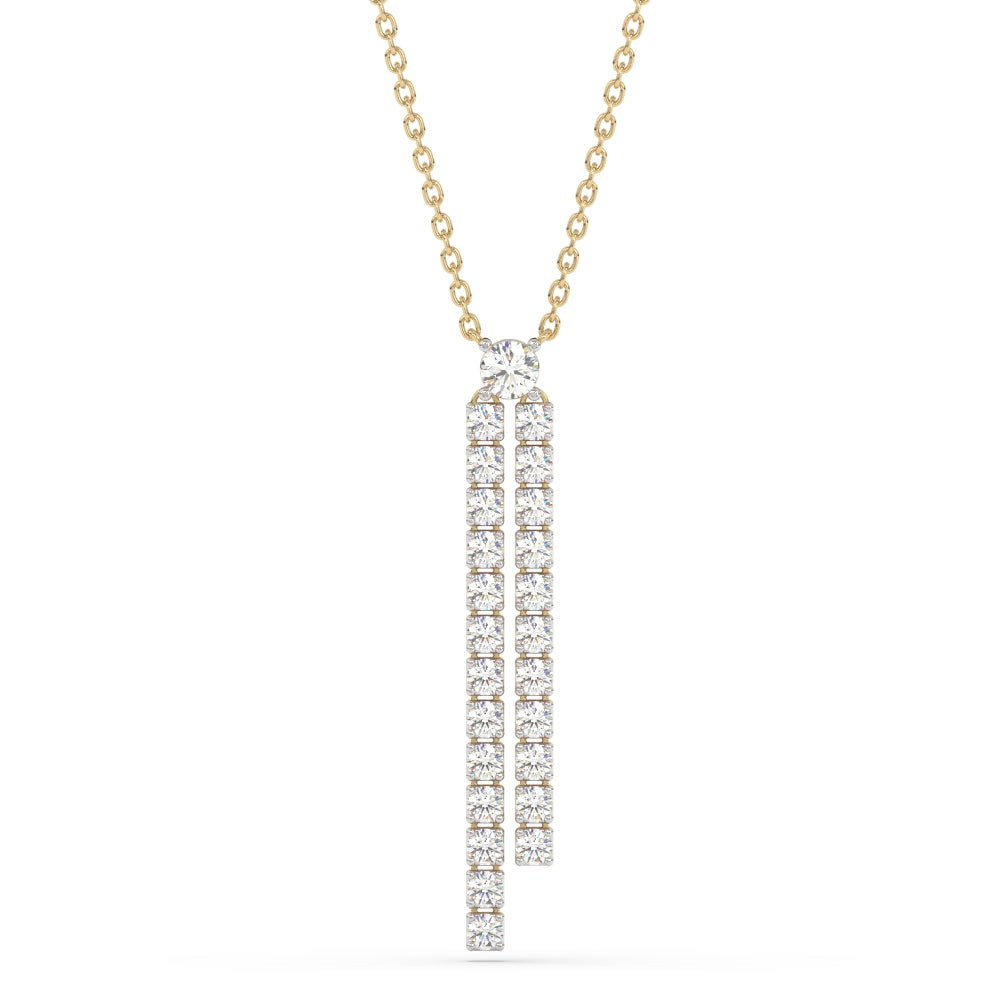 SPECIAL!.95ct G SI 14K Yellow Gold Diamond Drop Pendant Necklace 14+2" Ext. Chain