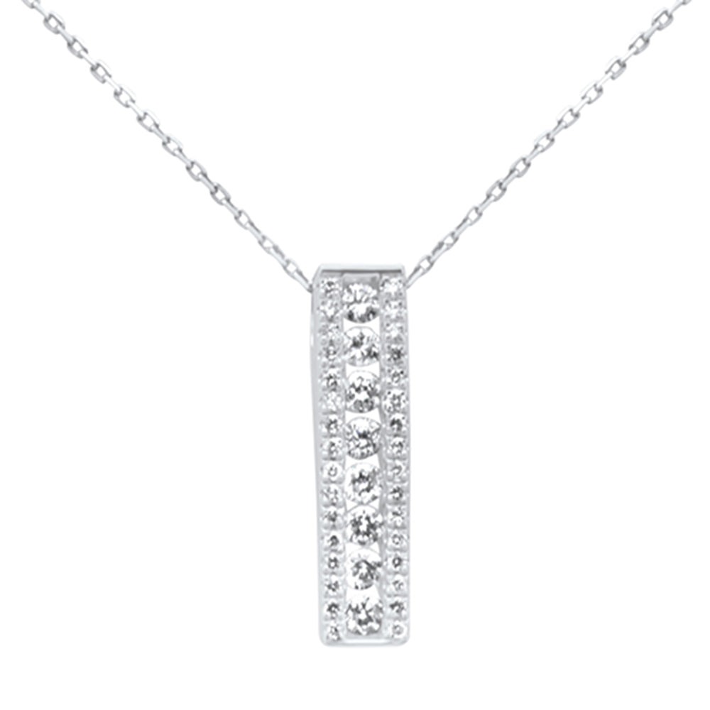 SPECIAL! .63ct G SI 14K White Gold Diamond Drop Pendant Necklace 18" Long