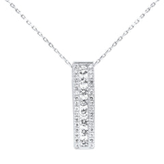 SPECIAL! .63ct G SI 14K White Gold Diamond Drop Pendant Necklace 18" Long